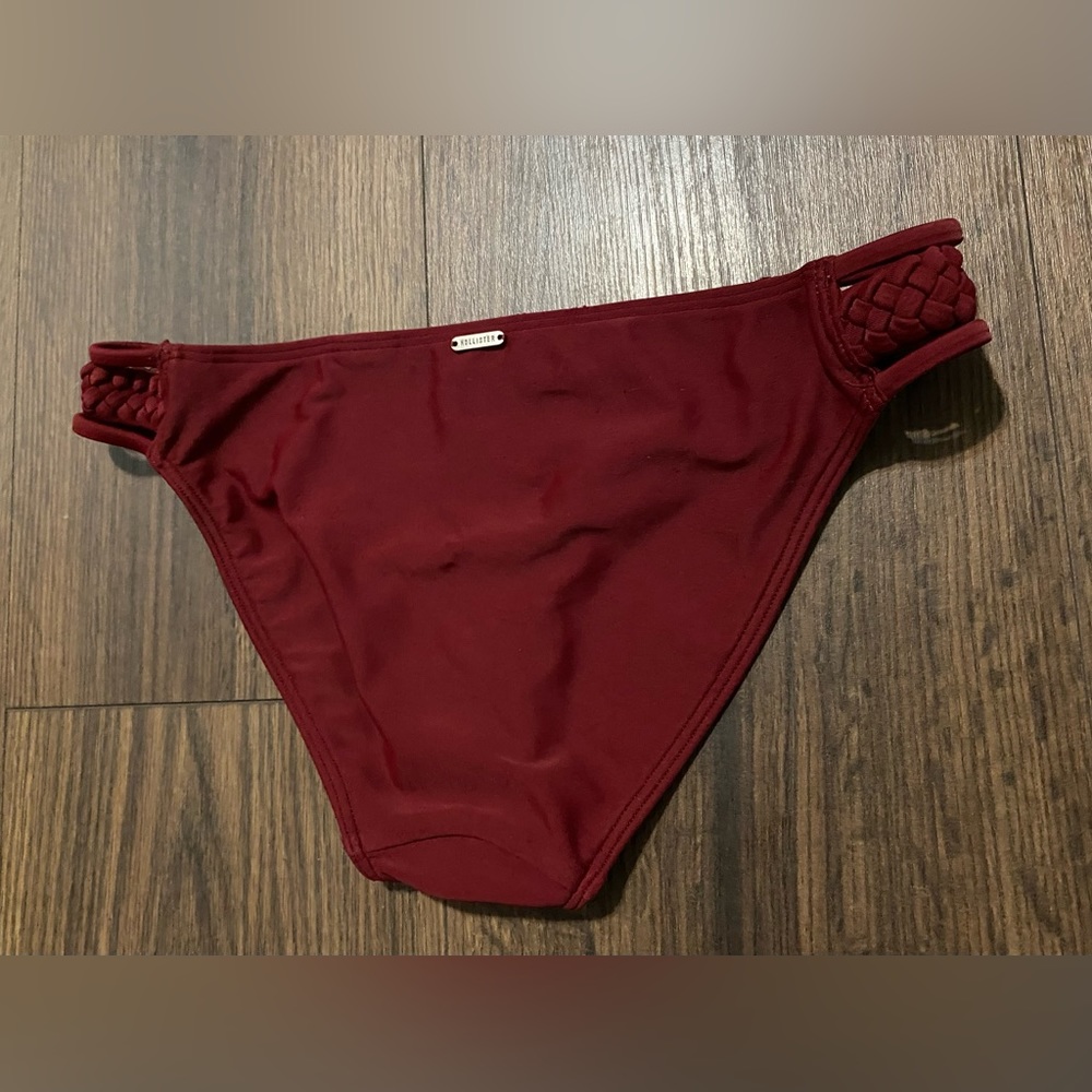 Junior’s Hollister Burgundy Braided Waist Swim Bottom XS - Picture 8 of 9